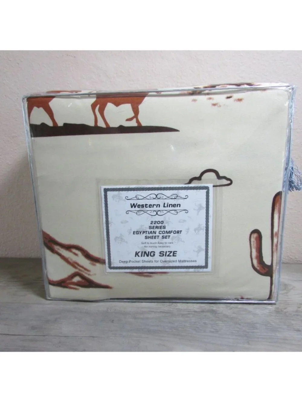 Western Linen Desert Rodeo Western Sheet Set - Beige